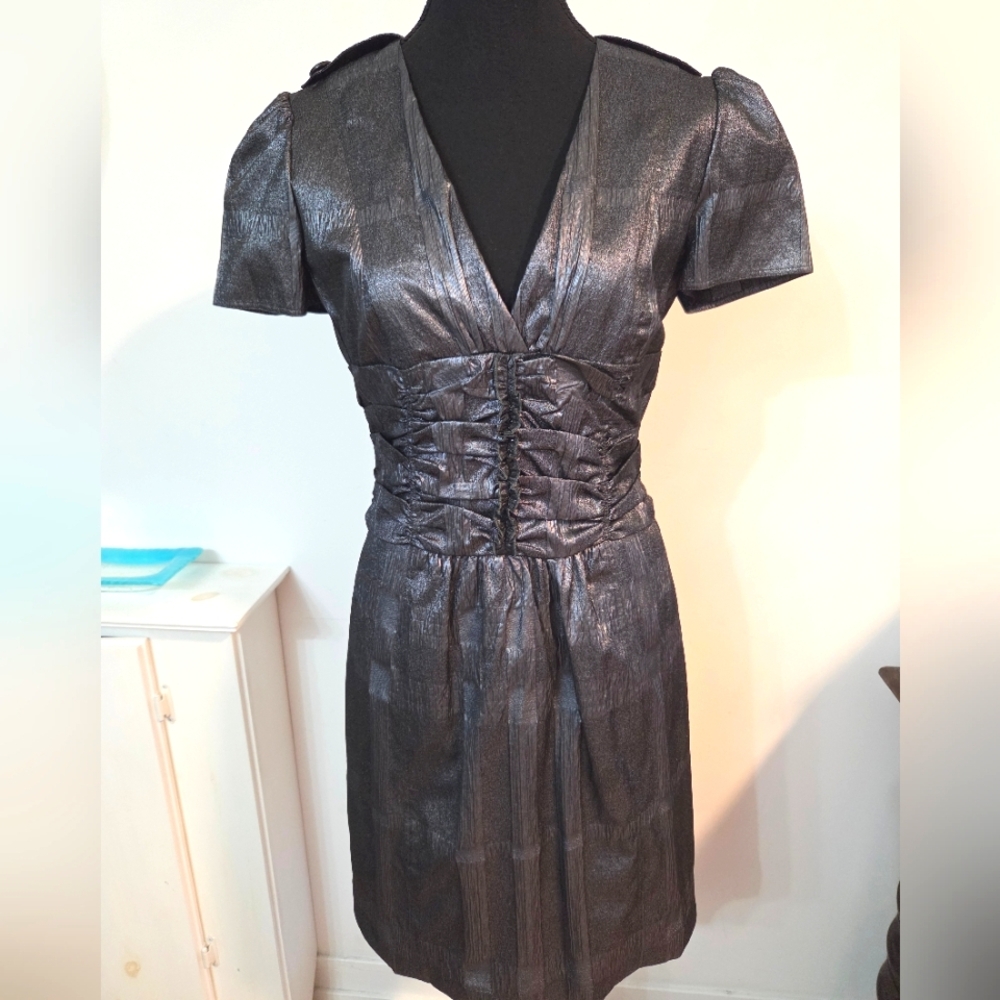 Burberry gunmetal fitted dress Sz 6